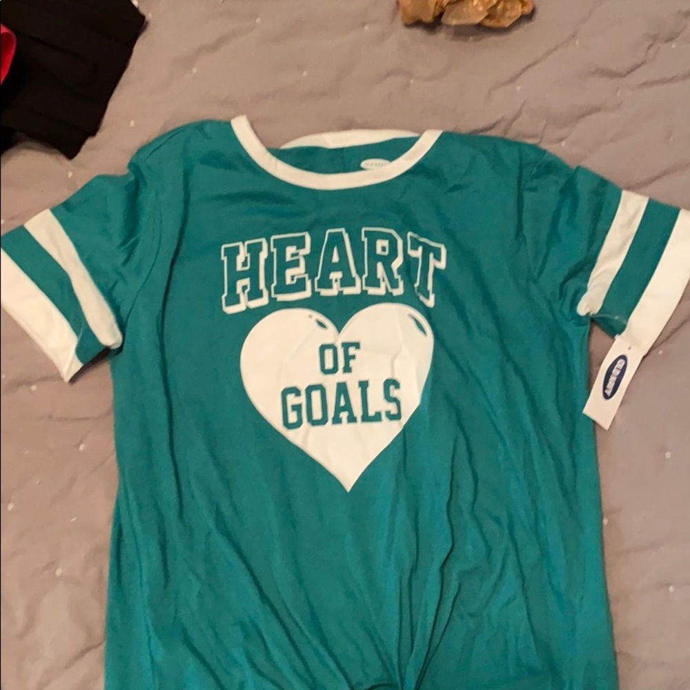 Green kids short sleeved shirt